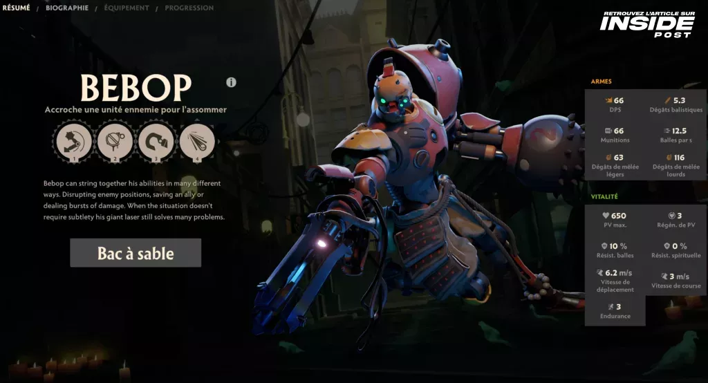 Deadlock : Tout ce que vous devez savoir sur les héros et leurs capacités dans l'alpha du FPS MOBA de Valve - image Héros Bebop de Deadlock - Guide