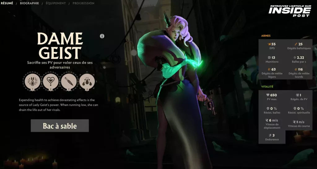 Deadlock : Tout ce que vous devez savoir sur les héros et leurs capacités dans l'alpha du FPS MOBA de Valve - image Héros Dame Geist (Lady Geist) de Deadlock - Guide