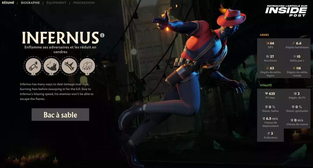 Deadlock : Tout ce que vous devez savoir sur les héros et leurs capacités dans l'alpha du FPS MOBA de Valve - image Héros Infernus de Deadlock - Guide