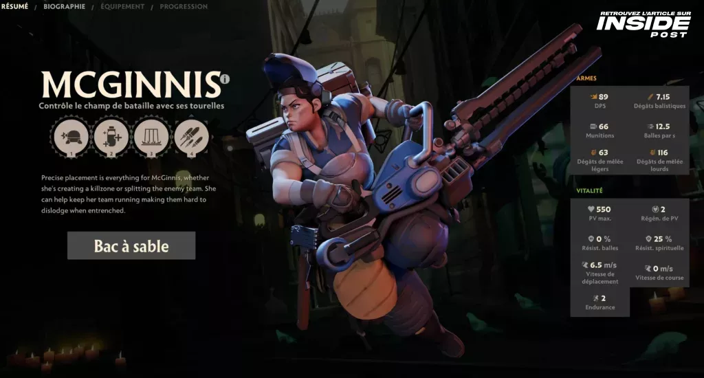Deadlock : Tout ce que vous devez savoir sur les héros et leurs capacités dans l'alpha du FPS MOBA de Valve - image Héros McGinnis de Deadlock - Guide