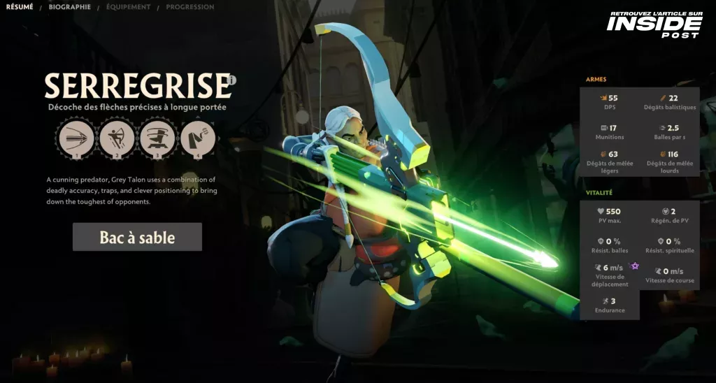 Deadlock : Tout ce que vous devez savoir sur les héros et leurs capacités dans l'alpha du FPS MOBA de Valve - image Héros Serregrise Grey Talon de Deadlock - Guide