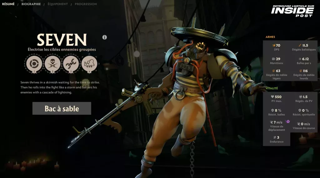 Deadlock : Tout ce que vous devez savoir sur les héros et leurs capacités dans l'alpha du FPS MOBA de Valve - image Héros Seven de Deadlock - Guide