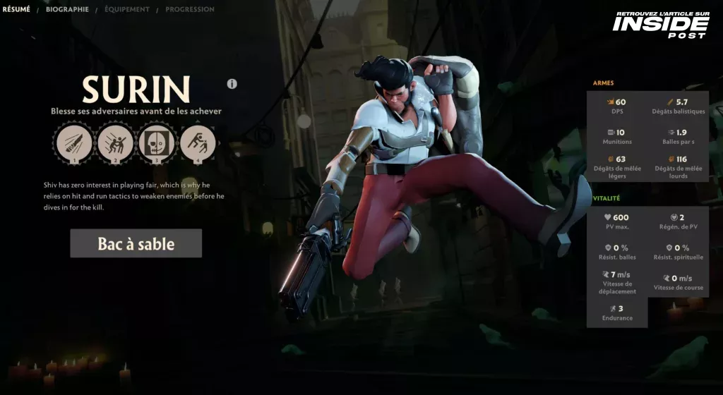 Deadlock : Tout ce que vous devez savoir sur les héros et leurs capacités dans l'alpha du FPS MOBA de Valve - image Héros Surin Shiv de Deadlock - Guide