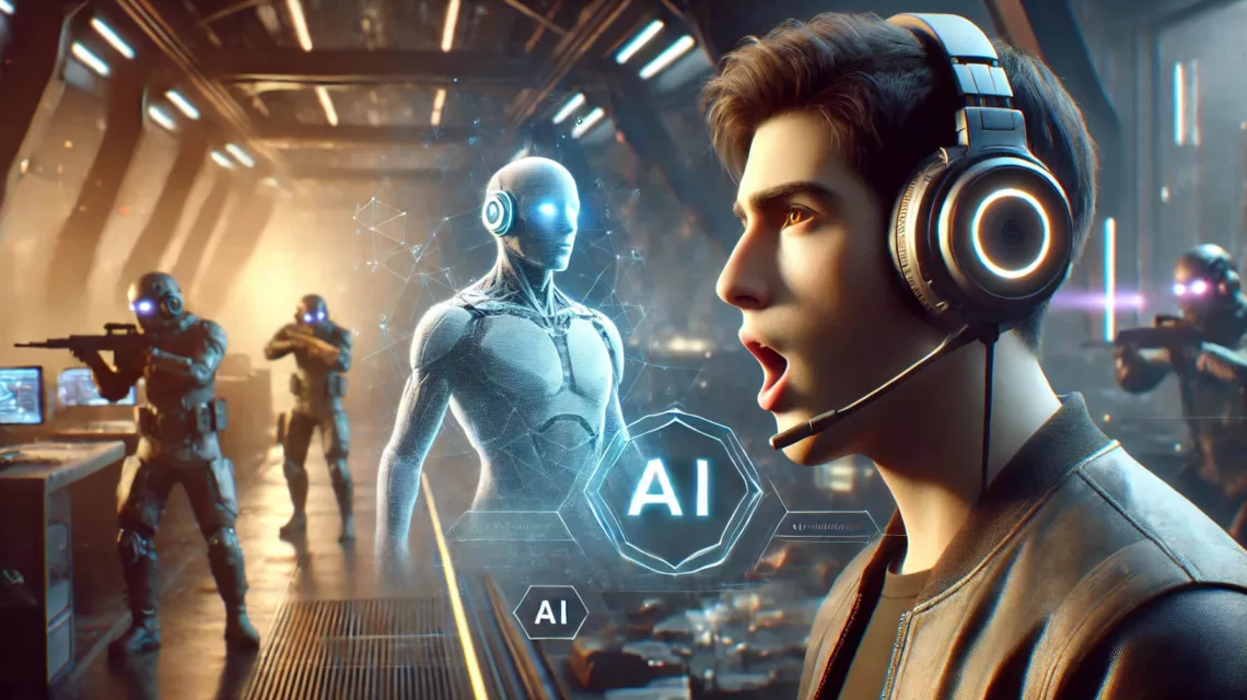 Image créée par IA illustrant un personnage réagissant grâce à l'intelligence artificielle