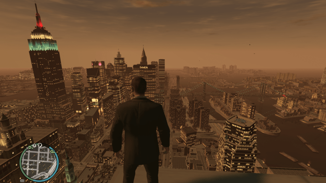 GTA 6 peut concrétiser un mythe creepy de GTA 4 - image Screenshot de GTA 4 montrant une vue des toits de Liberty City