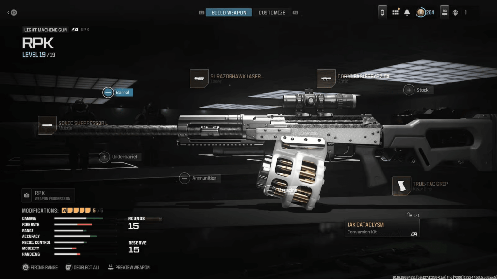 Le Meilleur Equipement RPK dans Warzone Saison 5 - Kit de Conversion JAK Cataclysm - image Configuration RPK avec kit de conversion JAK Cataclysm