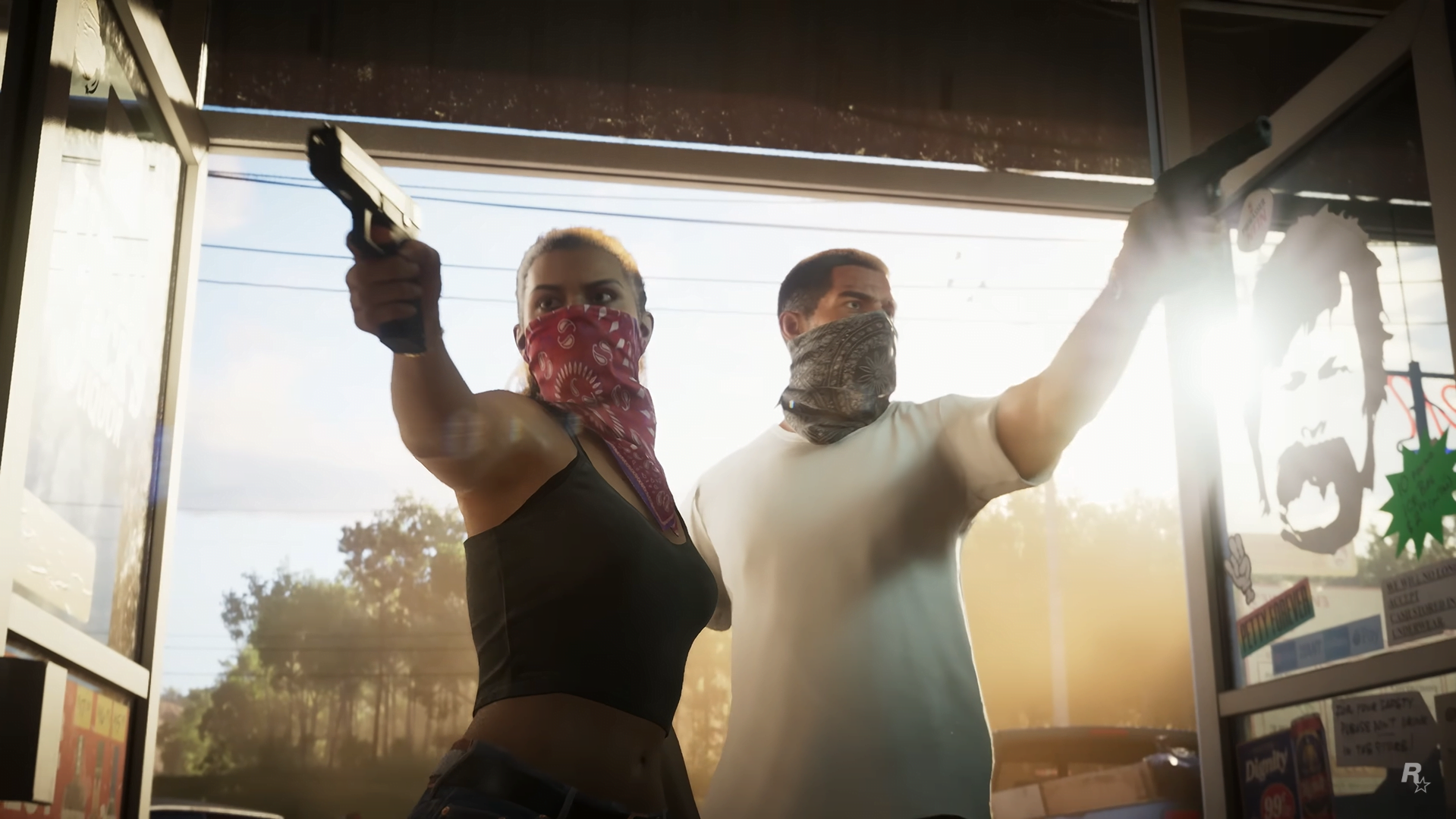 Sortie de GTA 6, une déception possible selon un ancien de Rockstar ? - image Un couple de GTA 6 entre armés dans un magasin