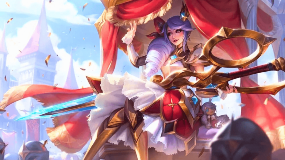 Splashart du skin Battle Queen Fiora qui sortira dans le patch 14.17 de League of Legends