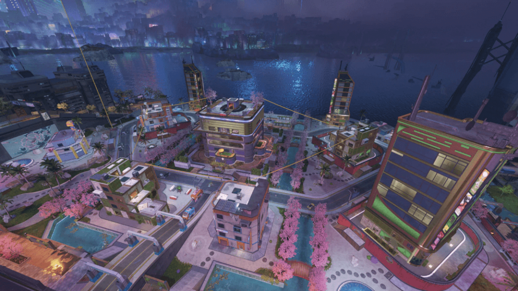 Comment jouer sur la carte E-District de Apex Legends - image Screenshot de Blossom Drive sur la carte de E-District de Apex Legends