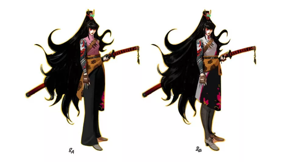 Yamato de Deadlock : Un Re-design Terrifiant en Yokai Dévoilé par Valve - image Concept art de yamato avec un nouveau design plus proche d'une guerrière armée d'un sabre