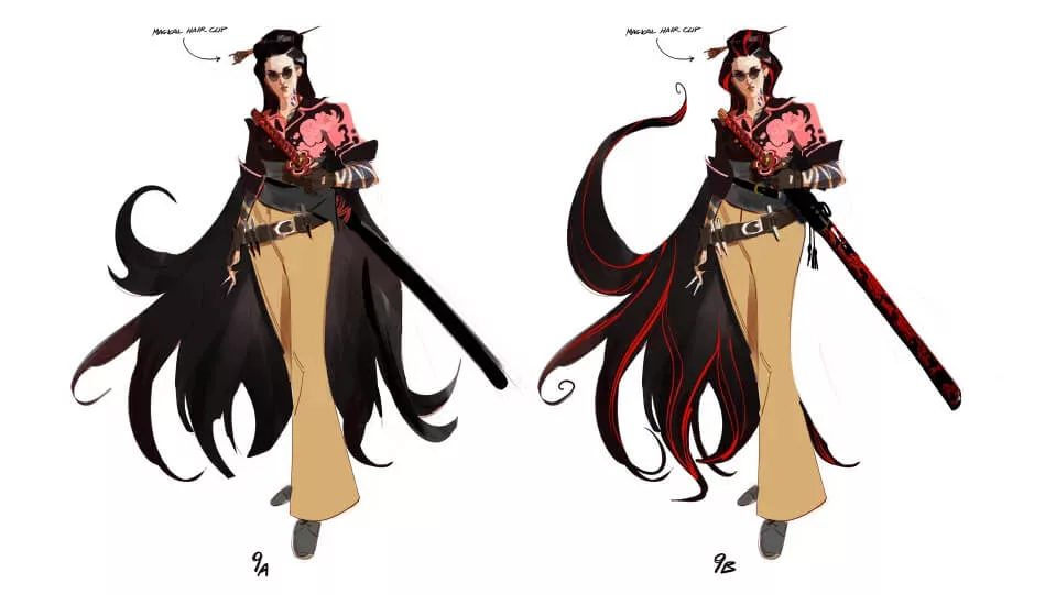 Yamato de Deadlock : Un Re-design Terrifiant en Yokai Dévoilé par Valve - image Exemple de nouveau design pour Yamato avec une broche de cheveux magique à utiliser comme arme