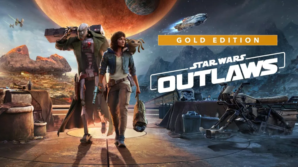 Problèmes de sauvegarde dans Star Wars Outlaws : Ubisoft s'excuse et offre une compensation - image bannière de l'édition gold de Star Wars Outlaws concernée par les bugs de sauvegarde