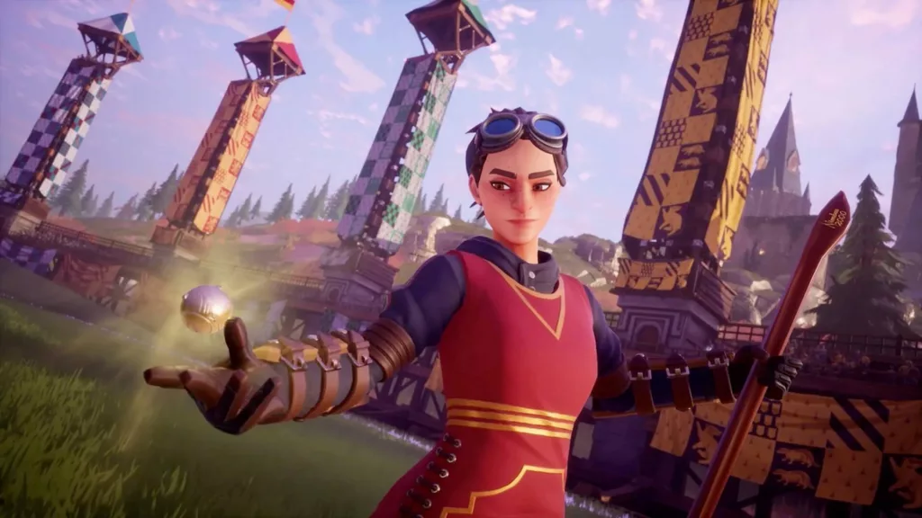 6 Nouveaux Jeux Xbox et Game Pass à Découvrir en Septembre 2024 - image Image tirée du trailer de Harry potter Quidditch Champions montrant le personnage du joueur tenant le vif d'or
