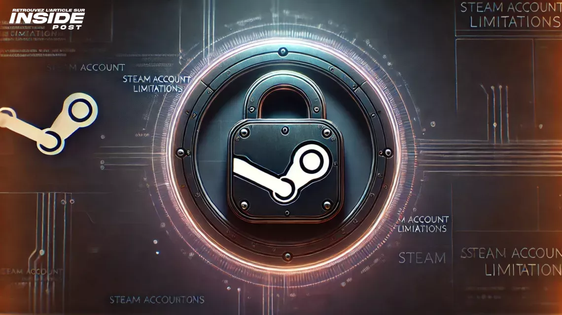 Comprendre et Débloquer les Comptes Limités sur Steam pour jouer à Deadlock - image Image inspirée des comptes limités de Steam bloquant l'accès à Deadlock montrant un cadenas et le logo de Steam